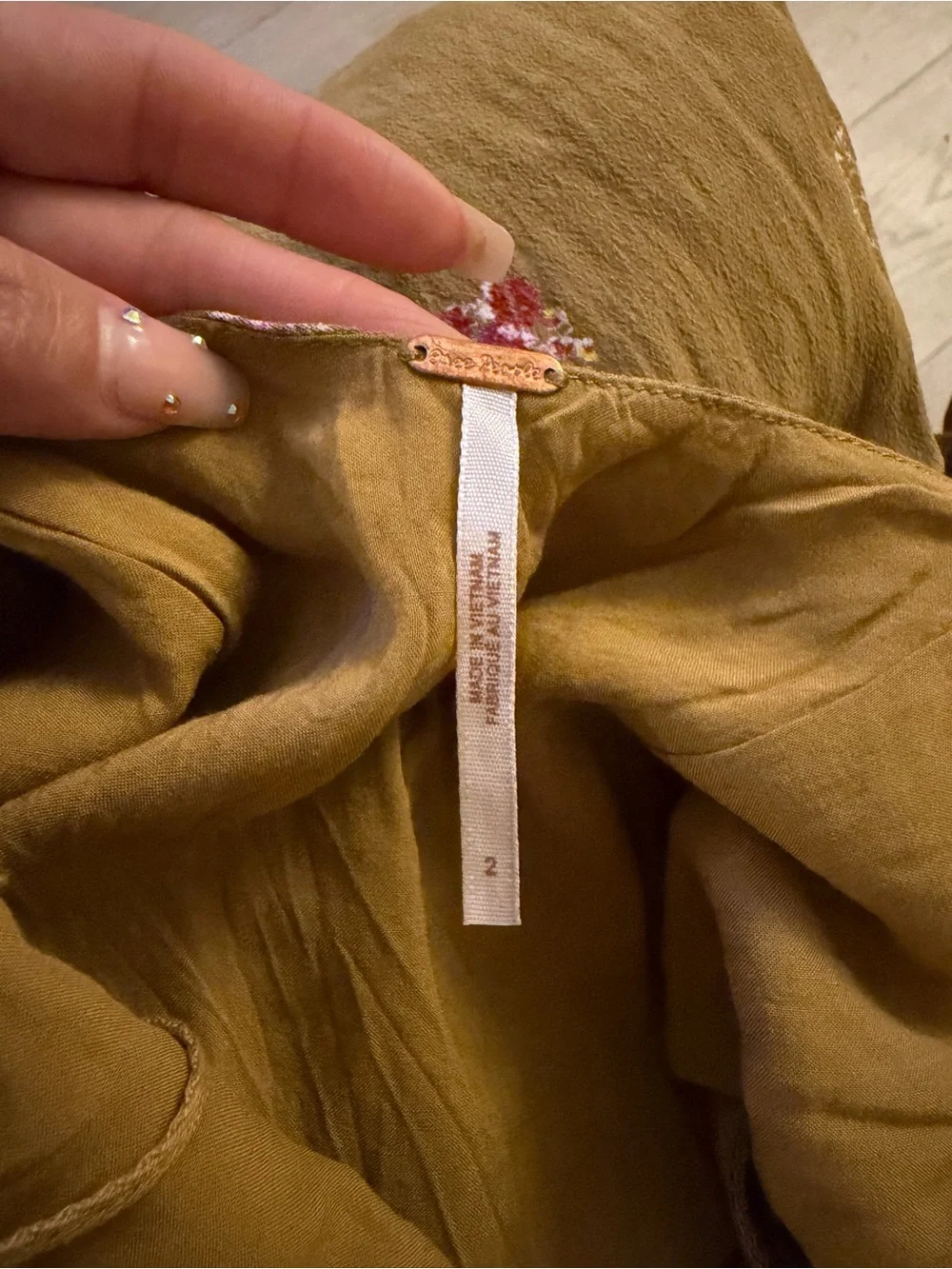 Free People Mustard Floral Open-Back Mini Dress - Picture 10 of 12